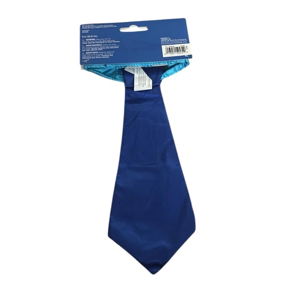 Baby Boy 1st Birthday Satin Blue Tie 9”
